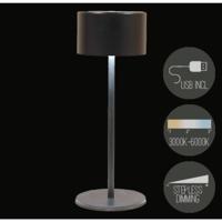 Oplaadbare tafellamp USB zwart 8x22cm - thumbnail