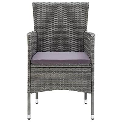 Tuinstoelen 4 st poly rattan grijs - thumbnail
