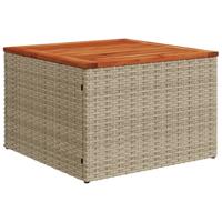 7-delige Loungeset met kussens poly rattan beige - thumbnail