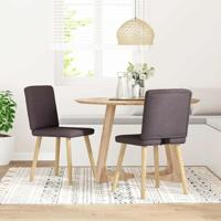 Eetkamerstoelen 2 st stof donkerbruin - thumbnail
