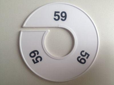 Maatring 11 cm wit/zwart 59