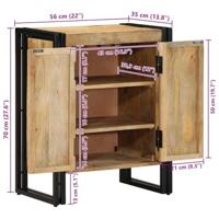 Schoenenkast met plank Bruin 56 x 35 x 70 cm Massief mangohout - thumbnail