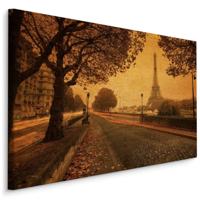 Schilderij - Straten van Parijs, Vintage setting, Premium Print - thumbnail