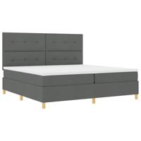 Boxspringbed met matras stof donkergrijs 200x200 cm - thumbnail