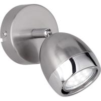 LED Wandspot - Trion Nonta - GU10 Fitting - 3W - Warm Wit 3000K - 1-lichts - Rond - Mat Nikkel - Aluminium - thumbnail
