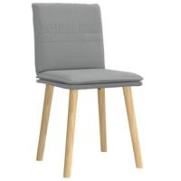 Eetkamerstoelen 2 st stof lichtgrijs - thumbnail