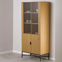 Bendt Vitrinekast 'Lisette' Eikenhout, 180 x 80cm - thumbnail