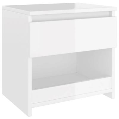 VidaXL Nachtkastje 40x30x39 cm bewerkt hout hoogglans wit