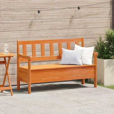 Tuinbank met opslag Bruin 119 x 44 x 76 cm Massief grenenhout