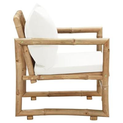 Tuinstoelen 2 st met kussens bamboe - thumbnail
