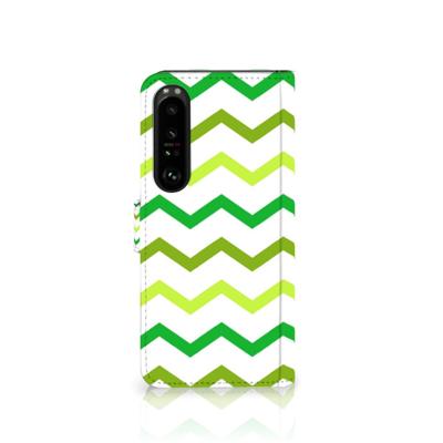 Sony Xperia 1 IV | Telefoon Hoesje | Zigzag Groen Sony Xperia 1 IV | Telefoon Hoesje | Zigzag Groen