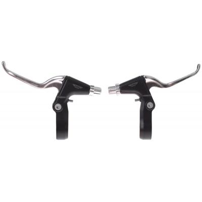 VWP remgreepset 2-vinger v-brake zwart/zilver