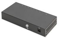 DIGITUS Netwerk Switch - 8-poorten - Gigabit Ethernet 10/100/1000 Mbit/s - Unmanaged - Auto-MDI/MDI-X - Plug & Play - Ventilatorloos - 8x RJ45-poorten - zwart - thumbnail