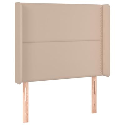 Hoofdbord LED 183x16x118/128 cm kunstleer cappuccinokleurig