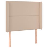 Hoofdbord LED 183x16x118/128 cm kunstleer cappuccinokleurig - thumbnail