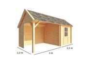 Blokhut, tuinhuisje met overkapping Michelle-Noe 550 cm bij 250 cm diep kapschuurdak 9 Warentuin Collection - Warentuin collection - thumbnail