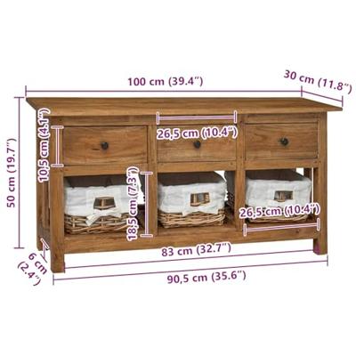 Dressoir 100x30x50 cm massief mahoniehout