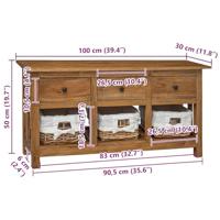 Dressoir 100x30x50 cm massief mahoniehout - thumbnail