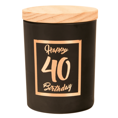 Geurkaars klein roze/zwart - 40 jaar