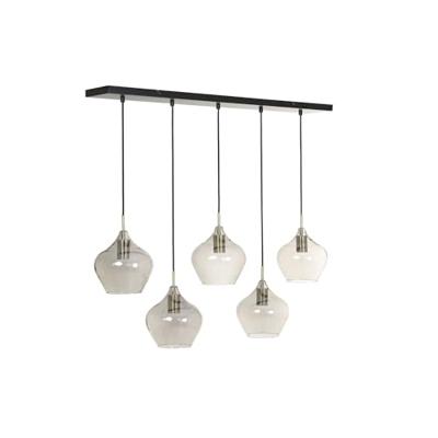 Light & Living Hanglamp 'Rakel' 5-Lamps, kleur Antiek Brons / Smoke Light & Living Hanglamp 'Rakel' 5-Lamps, kleur Antiek Brons / Smoke