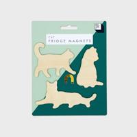 Houten Dierenmagneten (set Van 3) - Kat - thumbnail