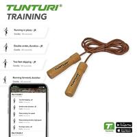 Tunturi Springtouw Pro l leer l houten handvatten l 275 cm l bruin - thumbnail