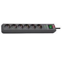 Brennenstuhl 1159710515 Eco-Line PDU Stekkerdoos 6 Sockets met Schakelaar en Overspanningsbeveiliging Zwart -5 meter