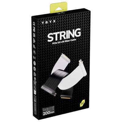 TRYX PCIe Riser-kabel PCIe 5.0 PCIe x16 bus, PCIe x16 stekker 2 cm Wit A-S200C-PCI5-G0W TRYX PCIe Riser-kabel PCIe 5.0 PCIe x16 bus, PCIe x16 stekker 2 cm Wit A-S200C-PCI5-G0W