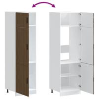Keukenkast Porto bewerkt hout bruin eikenkleur - thumbnail