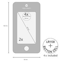 TOOLCRAFT 1400301 2/4X + 4 LED Vergrootglas Met LED-verlichting Vergrotingsfactor: 2 x, 4 x - thumbnail