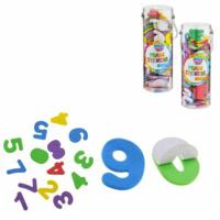Foam stickers nummers/letters in koker 2 assorti | 12 stuks - thumbnail