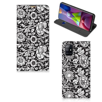 Samsung Galaxy M51 Smart Cover Black Flowers Samsung Galaxy M51 Smart Cover Black Flowers