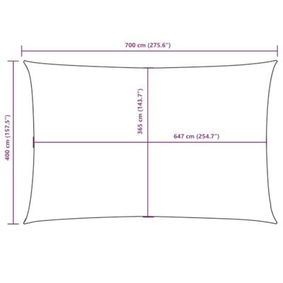 Zonnescherm rechthoekig 4x7 m oxford stof bruin
