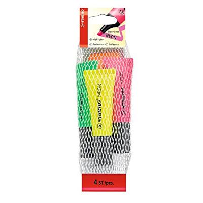 Markeerstift Stabilo Boss Original 4 neon kleuren Markeerstift Stabilo Boss Original 4 neon kleuren