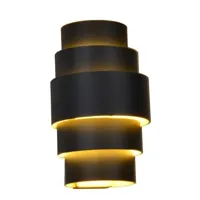 Artdelight Design wandlampRolls zwart met gouden binnenkant - WL ROLLS ZW-GO - thumbnail