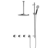 Hotbath Cobber X - CX7067 - Inbouw Regendoucheset - Chroom - 2 Stopkranen - Thermostatisch - Plafondbuis 30 cm - Hoofddouche 300 mm - Ronde Handdouche 3 Standen - Glijstang 900 mm - met M106 - Waterbesparend - thumbnail