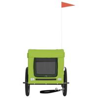 Hondenfietstrailer oxford stof en ijzer groen en zwart - thumbnail