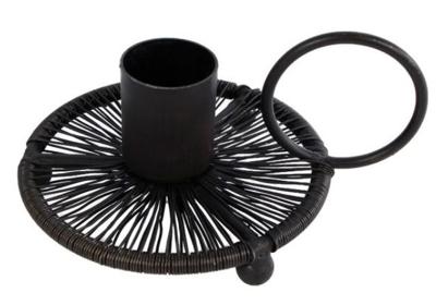 Gifts Amsterdam Kandelaar Draad S Zwart Metaal 11x8,5x2,5cm