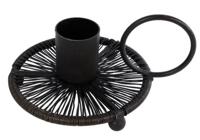 Gifts Amsterdam Kandelaar Draad S Zwart Metaal 11x8,5x2,5cm - thumbnail