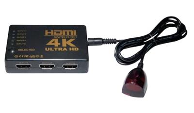 Maxtrack CS 1-5 L HDMI-switch Met afstandsbediening Zwart