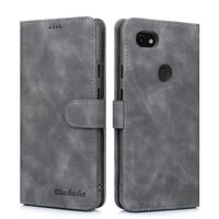 Voor Google pixel 3a XL Diaobaolee zuivere verse textuur horizontale Flip leergeval met houder & kaartsleuf & portemonnee & fotolijstjes (grijs) - thumbnail