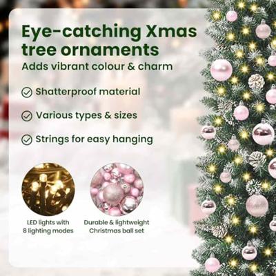 VidaXL Kunstmatige slanke kerstboom met 150 led groen en wit 150 cm