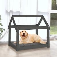 VidaXL Hondenmand 81x60x70 cm massief grenenhout grijs - thumbnail