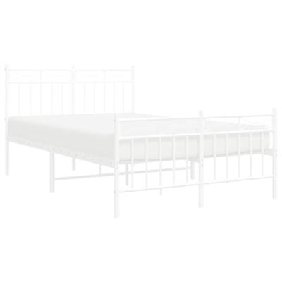 Bedframe met hoofd- en voeteneindemetaal wit 120x200 cm - thumbnail