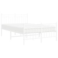 Bedframe met hoofd- en voeteneinde metaal wit 120x200 cm - thumbnail