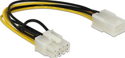 Delock Stroom Aansluitkabel [1x PCIe-stekker 8-polig - 1x PCIe-bus 6-polig] 0.20 m Geel, Zwart