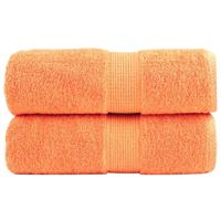 VidaXL Premium washandjes solund 2 stuks oranje 30x30 cm 600 g/m2 - thumbnail