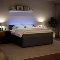 Boxspring met matras fluweel donkergrijs 180x200 cm - thumbnail
