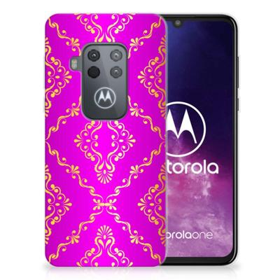 Siliconen Hoesje Motorola One Zoom Barok Roze Siliconen Hoesje Motorola One Zoom Barok Roze
