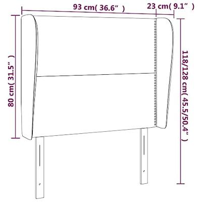 Hoofdbord met randen 93x23x118/128 cm kunstleer cappuccinokleur